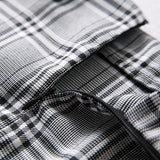 High Waisted Plaid Mini Skirt With Chain