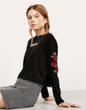 "Spoiler" Rose Long Sleeve Top