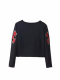 "Spoiler" Rose Long Sleeve Top