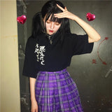 Purple Pleated Plaid Mini Skirt