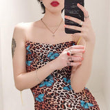 Leopard Bufferfly Mini Dress