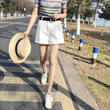 High Waisted Pleated Denim Shorts