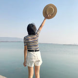 High Waisted Pleated Denim Shorts