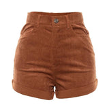 High Waisted Corduroy Shorts