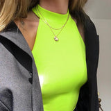 Ribbed Neon Bodysuit
