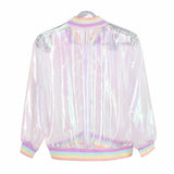 Clear Iridescent Mesh Bomber
