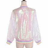 Clear Iridescent Mesh Bomber