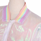 Clear Iridescent Mesh Bomber