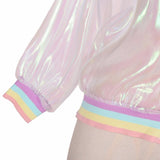 Clear Iridescent Mesh Bomber