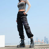 High Waisted Black Cargo Pants