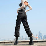 High Waisted Black Cargo Pants