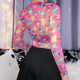 Anime Bling Mesh Top