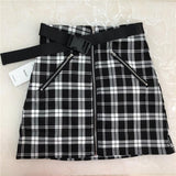 Plaid Mini Zip Up Skirt