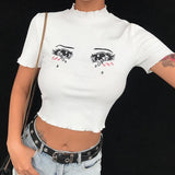 Anime Eyes Ribbed Top
