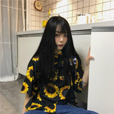 Oversized Sunflower Button Up Tee