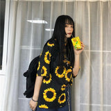 Oversized Sunflower Button Up Tee