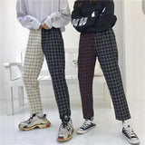 Two Tone Grid Plaid Trousers