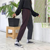 Two Tone Grid Plaid Trousers