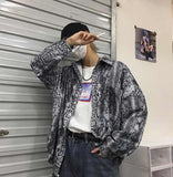 Snake Skin Printed Oversized Button Up Shirt