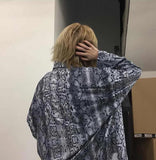 Snake Skin Printed Oversized Button Up Shirt