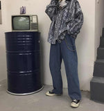 Snake Skin Printed Oversized Button Up Shirt