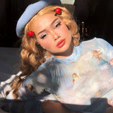 "Angels In The Sky" Mesh Top