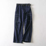High Waisted Contrast Stitch Skate Cargo Pants