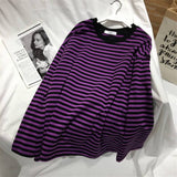 Classic Oversized Cotton Striped Long Sleeve Shirt