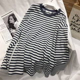 Classic Oversized Cotton Striped Long Sleeve Shirt