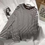 Classic Oversized Cotton Striped Long Sleeve Shirt