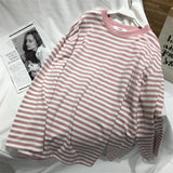 Classic Oversized Cotton Striped Long Sleeve Shirt