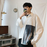 Printed Raf Long Sleeve Button Up