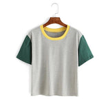 Womens Simple Crop Cotton Tee