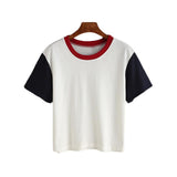 Womens Simple Crop Cotton Tee
