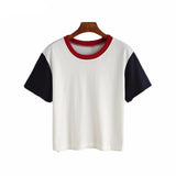 Womens Simple Crop Cotton Tee