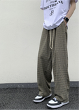 Wide Leg Plaid Trousers