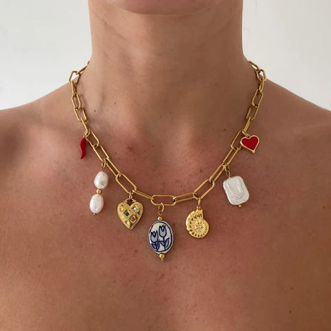 Spicy Pepper Pear Ceramic Charm Chain
