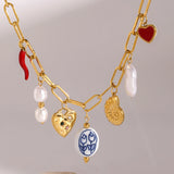 Spicy Pepper Pear Ceramic Charm Chain