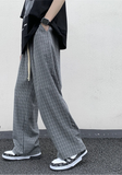 Wide Leg Plaid Trousers