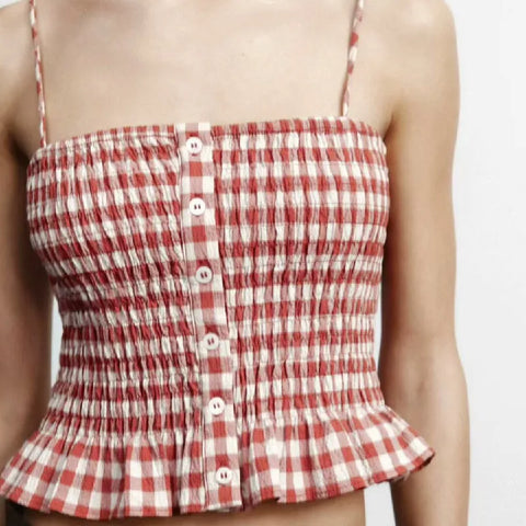 Gingham Plaid Camisole Top