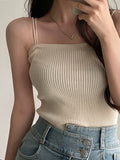 Ribbed Halter Crop Tops