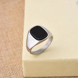 Stainless Steel Stone Signet Ring