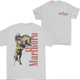 Washed Vintage Marlboro Cotton Crew Neck Tee