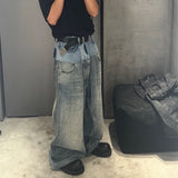 Double-layer Patchwork Baggy Jeans