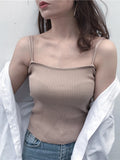 Ribbed Halter Crop Tops