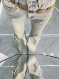 Vintage Frayed Flared Jeans