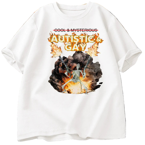 Autistic and Gay Skeleton Explosion Tee