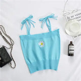 Embroidered Daisy Cami Tops