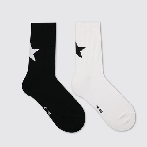 White Black Pentagram Socks