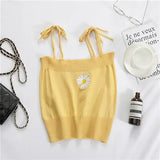 Embroidered Daisy Cami Tops